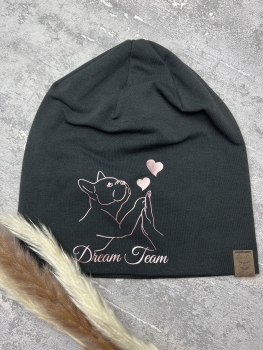 Beanie Mütze Dream Team Schwarz / Rose